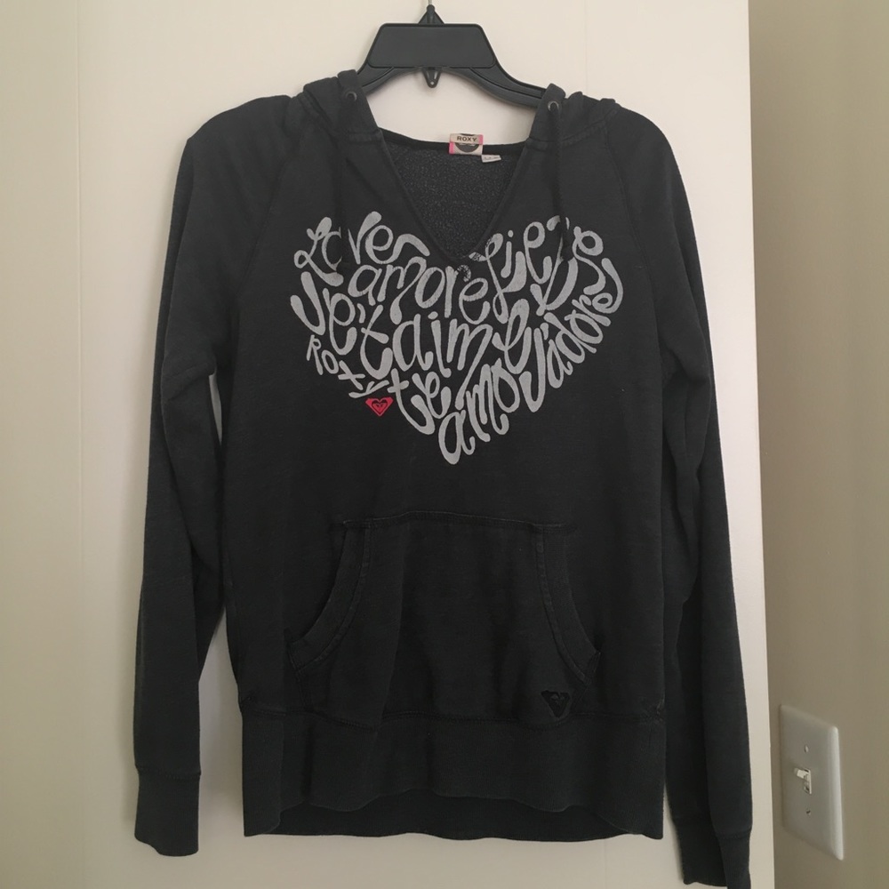 Roxy Dark Grey Hoodie ✨